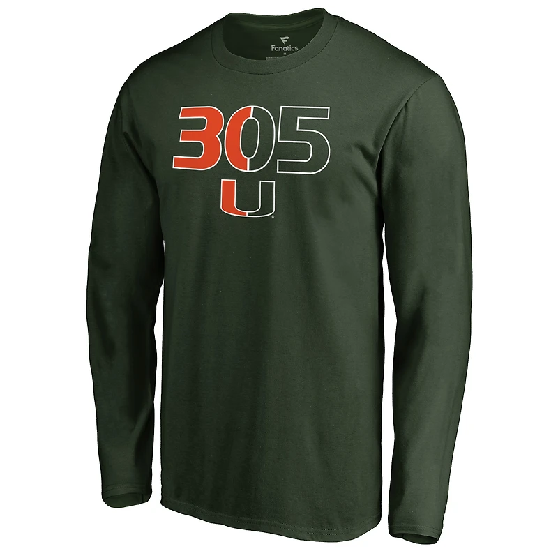 Men's Green Miami Hurricanes Hometown Collection Long Sleeve T-Shirt