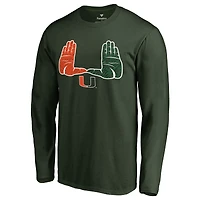 Men's Green Miami Hurricanes Hometown Collection The U Long Sleeve T-Shirt