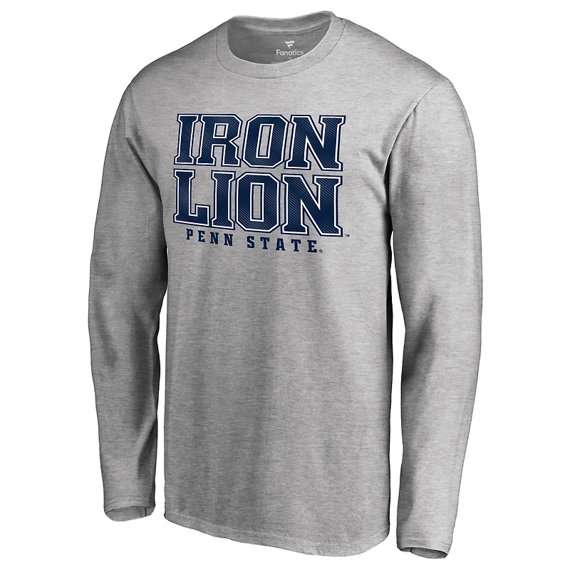 Men's Heathered Gray Penn State Nittany Lions Hometown Collection Iron Lion Long Sleeve T-Shirt
