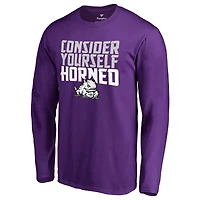 Men's Purple TCU Horned Frogs Hometown Collection Consider Yourself Horned Long Sleeve T-Shirt