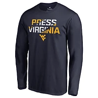 Men's Navy West Virginia Mountaineers Hometown Collection Press Virginia Long Sleeve T-Shirt