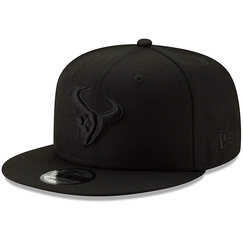 Men's New Era Black Houston Texans Black On Black 9FIFTY Adjustable Hat