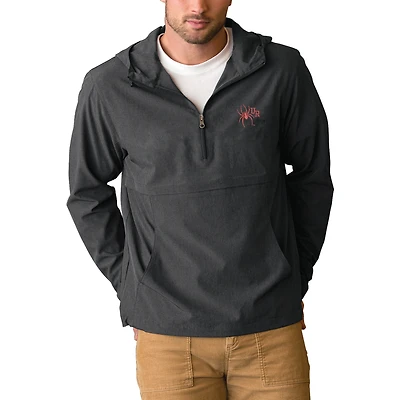 Men's Charcoal Richmond Spiders Stretch Anorak Quarter-Zip Pullover Jacket