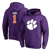 Men's Purple Clemson Tigers #1 Dad Pullover Hoodie