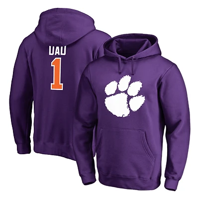 Men's Purple Clemson Tigers #1 Dad Pullover Hoodie