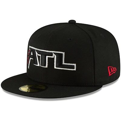 Men's New Era Black Atlanta Falcons Omaha 59FIFTY Fitted Hat
