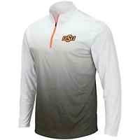 Men's Colosseum Gray Oklahoma State Cowboys Magic Team Logo Quarter-Zip Jacket