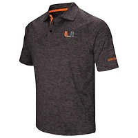 Men's Colosseum Black Miami Hurricanes Big & Tall Down Swing Polo