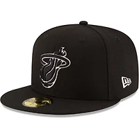 Men's New Era Black Miami Heat Black & White Logo 59FIFTY Fitted Hat