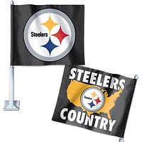 WinCraft Pittsburgh Steelers Double-Sided Slogan Car Flag