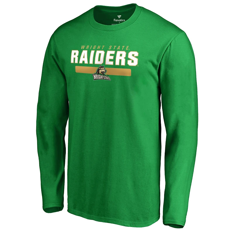 Men's Green Wright State Raiders Team Strong Logo Long Sleeve T-Shirt