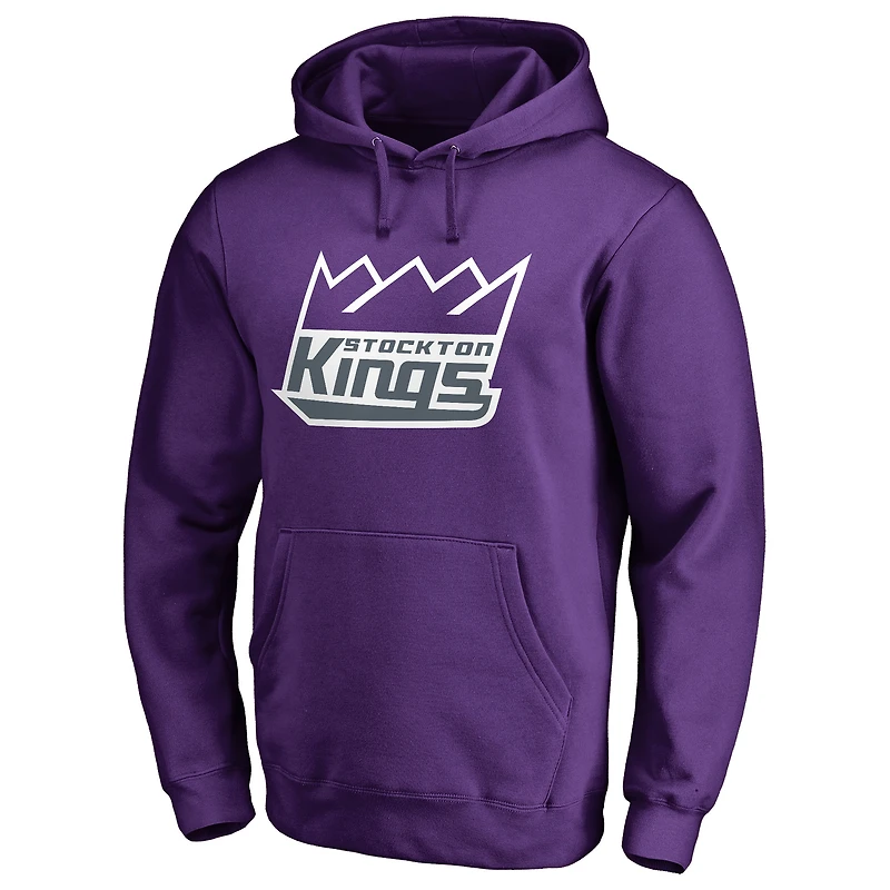 Men's Purple Stockton Kings Primary Logo Pullover Hoodie