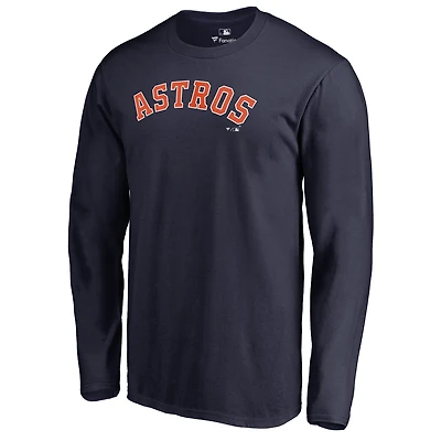 Men's Navy Houston Astros Team Wordmark Long Sleeve T-Shirt