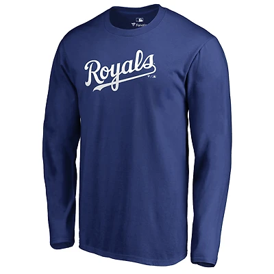 Men's Royal Kansas City Royals Team Wordmark Long Sleeve T-Shirt