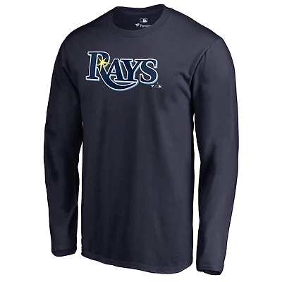 Men's Navy Tampa Bay Rays Team Wordmark Long Sleeve T-Shirt
