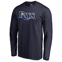 Men's Navy Tampa Bay Rays Team Wordmark Long Sleeve T-Shirt