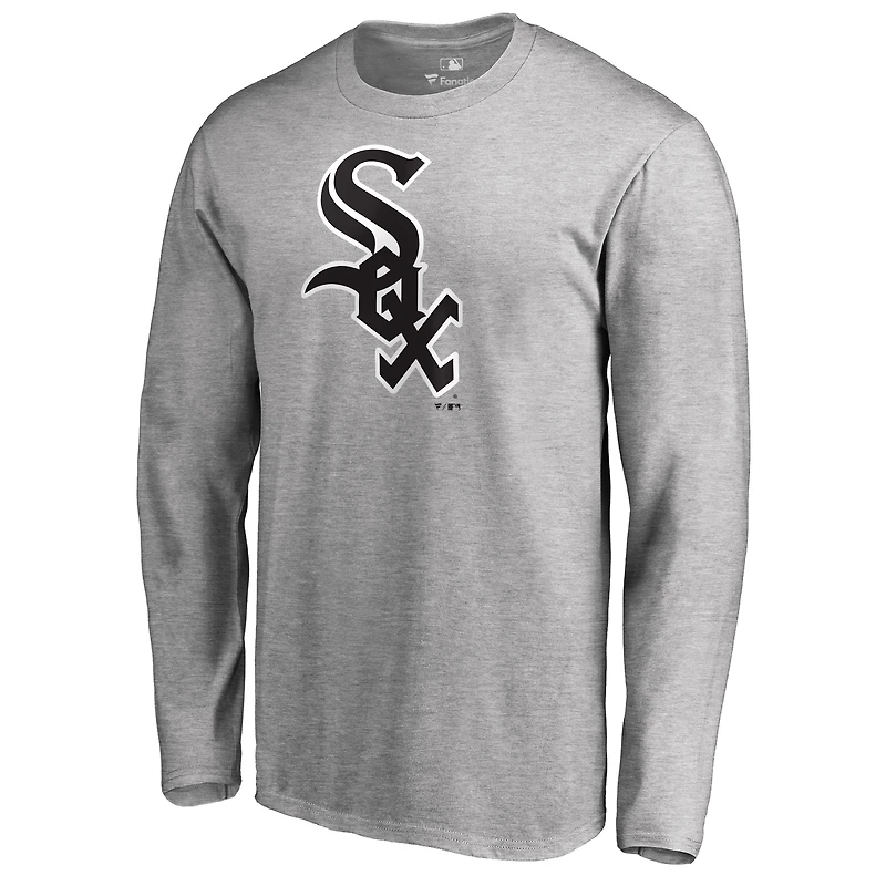 Men's Heathered Gray Chicago White Sox Team Wordmark Long Sleeve T-Shirt