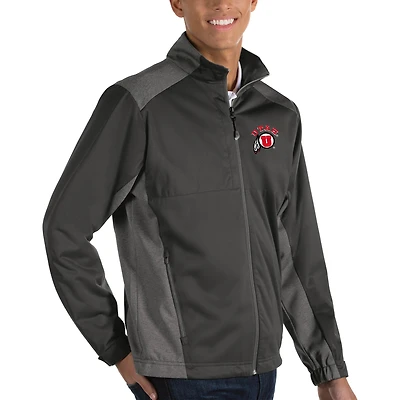 Men's Antigua Charcoal Utah Utes Big & Tall Revolve Full-Zip Jacket