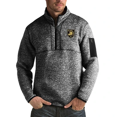 Men's Antigua Black Army Black Knights Fortune Big & Tall Quarter-Zip Pullover Jacket