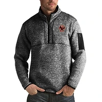 Men's Antigua Black Boston College Eagles Fortune Big & Tall Quarter-Zip Pullover Jacket