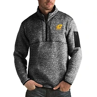 Men's Antigua Black Cent. Michigan Chippewas Fortune Big & Tall Quarter-Zip Pullover Jacket