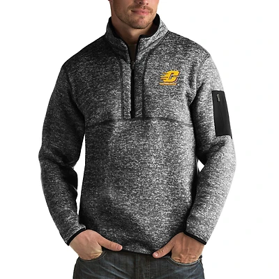 Men's Antigua Black Cent. Michigan Chippewas Fortune Big & Tall Quarter-Zip Pullover Jacket