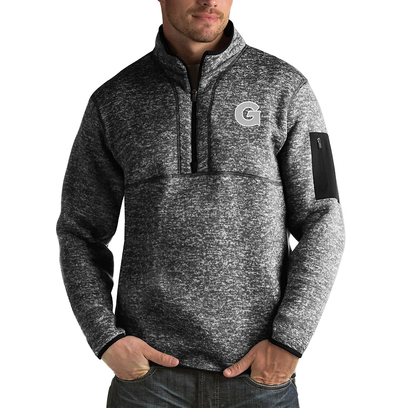 Men's Antigua Black Georgetown Hoyas Fortune Big & Tall Quarter-Zip Pullover Jacket