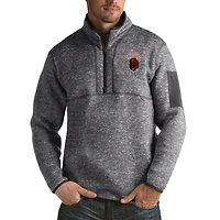 Men's Antigua Charcoal Montana Grizzlies Fortune Big & Tall Quarter-Zip Pullover Jacket