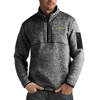 Men's Antigua Black Oregon Ducks Fortune Big & Tall Quarter-Zip Pullover Jacket