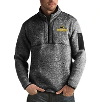 Men's Antigua Black Southern Miss Golden Eagles Fortune Big & Tall Quarter-Zip Pullover Jacket