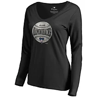 Women's Black Arizona Diamondbacks Cooperstown Collection Slider Long Sleeve V-Neck T-Shirt
