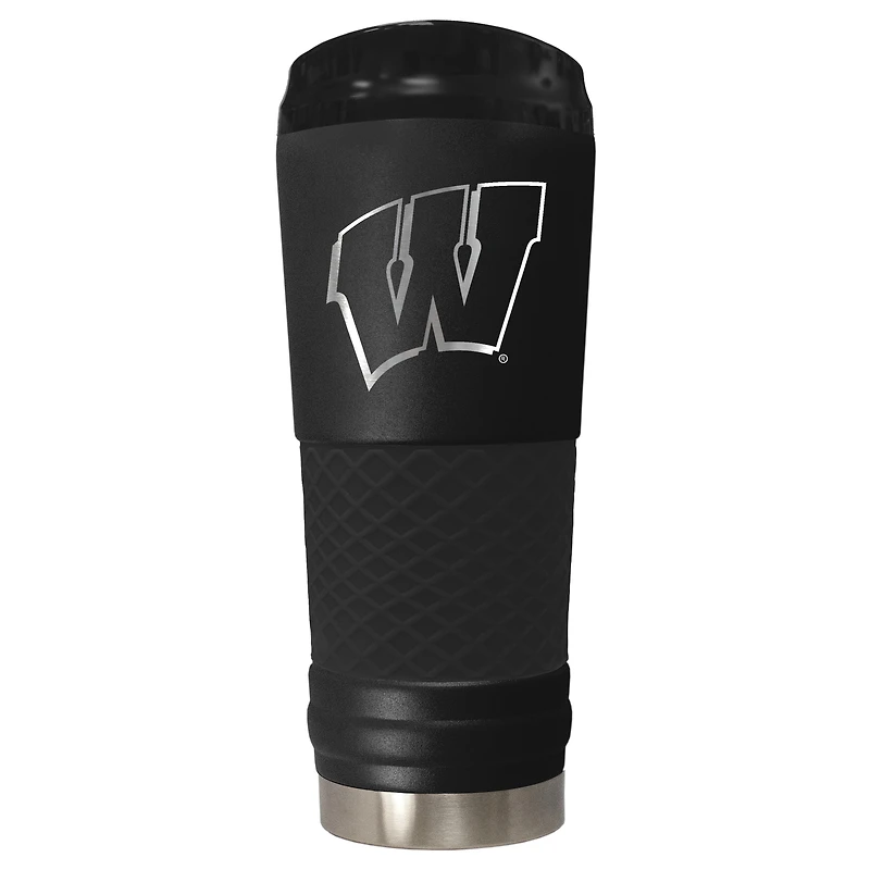 Black Wisconsin Badgers Stealth Matte 24oz Tumbler