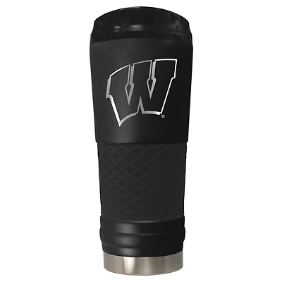 Black Wisconsin Badgers Stealth Matte 24oz Tumbler
