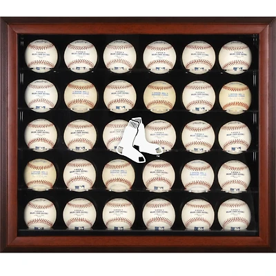 Boston Red Sox (2009 - Present) Logo Mahogany Framed 30-Ball Display Case