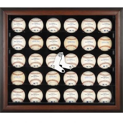 Boston Red Sox (2009 - Present) Logo Brown Framed 30-Ball Display Case