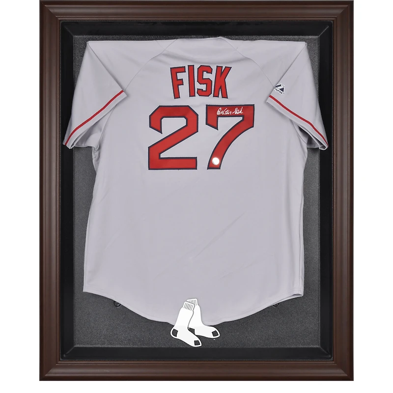 Boston Red Sox (2009 - Present) Brown Framed Logo Jersey Display Case