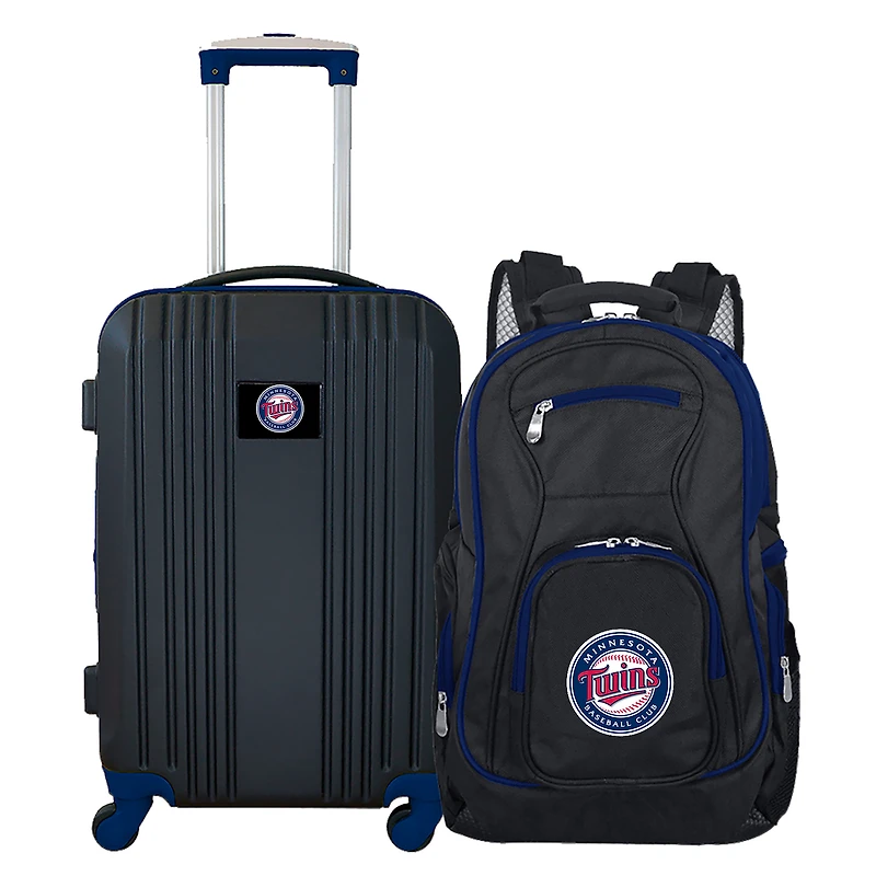 MOJO Black Minnesota Twins 2-Piece Luggage & Backpack Set