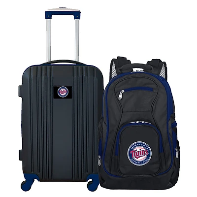 MOJO Black Minnesota Twins 2-Piece Luggage & Backpack Set
