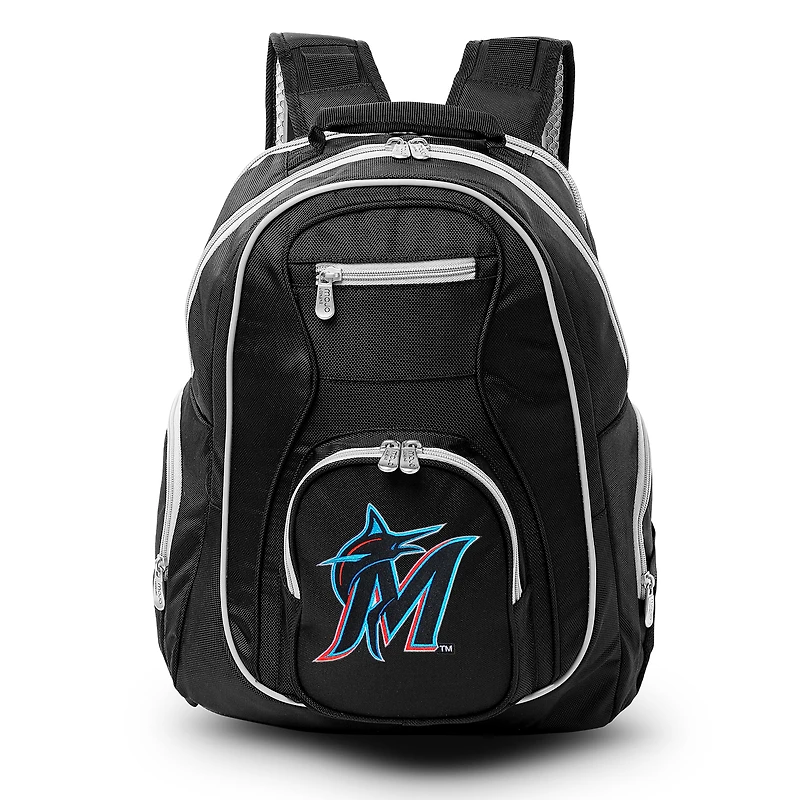 MOJO Black Miami Marlins Trim Color Laptop Backpack