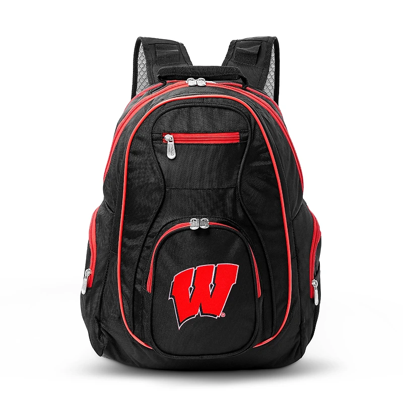 MOJO Black Wisconsin Badgers Trim Color Laptop Backpack