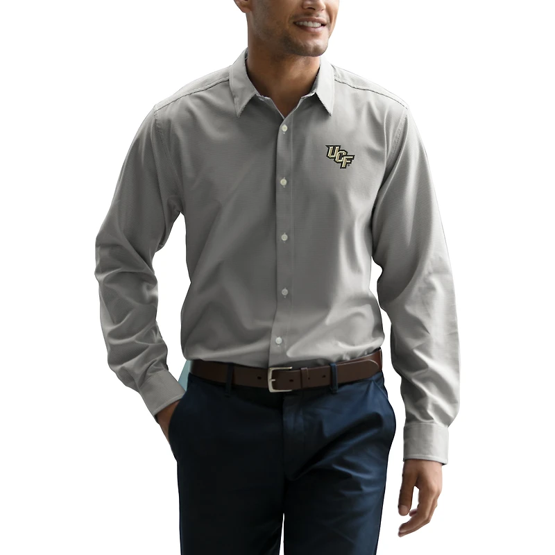 Men's Gray/White UCF Knights Vansport Sandhill Dress Shirt