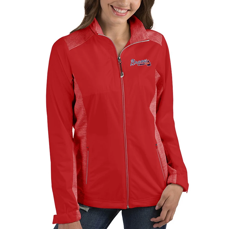 Women's Antigua Red Atlanta Braves Revolve Full-Zip Jacket