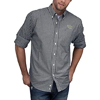 Men's Black/White Wake Forest Demon Deacons NCAA Gingham Button-Down Check Shirt