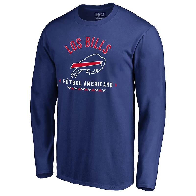Men's Royal Buffalo Bills Futbol Americano Long Sleeve T-Shirt