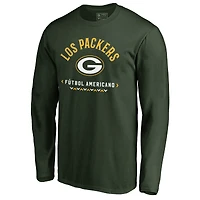 Men's Green Green Bay Packers Futbol Americano Long Sleeve T-Shirt