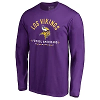 Men's Purple Minnesota Vikings Futbol Americano Long Sleeve T-Shirt