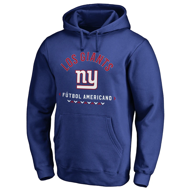 Men's Royal New York Giants Futbol Americano Pullover Hoodie