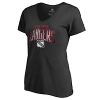 Women's Black New York Rangers Arch Smoke V-Neck T-Shirt