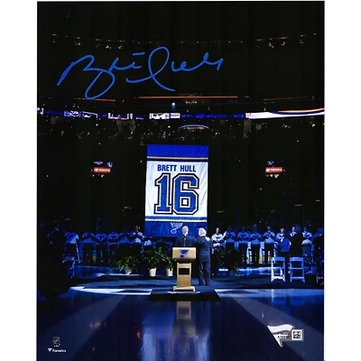 Brett Hull St. Louis Blues Autographed 8'' x 10'' Banner Raising Photograph