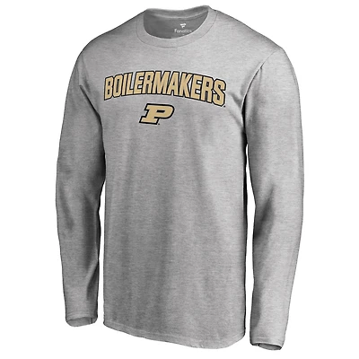 Men's Heathered Purdue Boilermakers Proud Mascot Long Sleeve T-Shirt